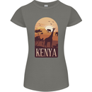 Kenya Safari Womens Petite Cut T-Shirt Charcoal