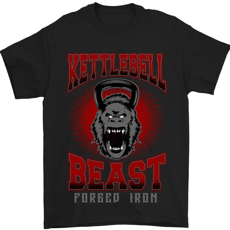 Kettlebell Beast Gym Training Top MMA Mens T-Shirt Cotton Gildan Black