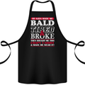 Kids Bald Tired & Broke Father's Day Cotton Apron 100% Organic Black