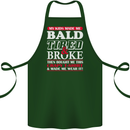 Kids Bald Tired & Broke Father's Day Cotton Apron 100% Organic Forest Green