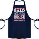 Kids Bald Tired & Broke Father's Day Cotton Apron 100% Organic Navy Blue