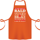 Kids Bald Tired & Broke Father's Day Cotton Apron 100% Organic Orange