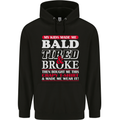 Kids Bald Tired & Broke Father's Day Mens 80% Cotton Hoodie Black