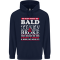 Kids Bald Tired & Broke Father's Day Mens 80% Cotton Hoodie Navy Blue