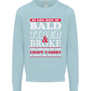 Kids Bald Tired & Broke Father's Day Mens Sweatshirt Jumper Light Blue