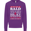 Kids Bald Tired & Broke Father's Day Mens Sweatshirt Jumper Purple