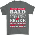 Kids Bald Tired & Broke Father's Day Mens T-Shirt Cotton Gildan Charcoal