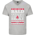 Kids Bald Tired & Broke Father's Day Mens V-Neck Cotton T-Shirt Sports Grey