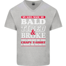 Kids Bald Tired & Broke Father's Day Mens V-Neck Cotton T-Shirt Sports Grey