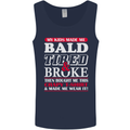 Kids Bald Tired & Broke Father's Day Mens Vest Tank Top Navy Blue