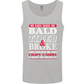 Kids Bald Tired & Broke Father's Day Mens Vest Tank Top Sports Grey