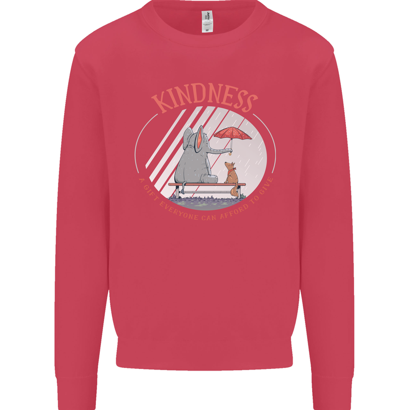 Kindness a Gift Funny Dog Elephant Kids Sweatshirt Jumper Heliconia