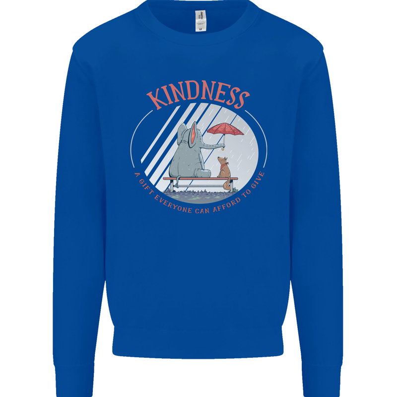 Kindness a Gift Funny Dog Elephant Kids Sweatshirt Jumper Royal Blue