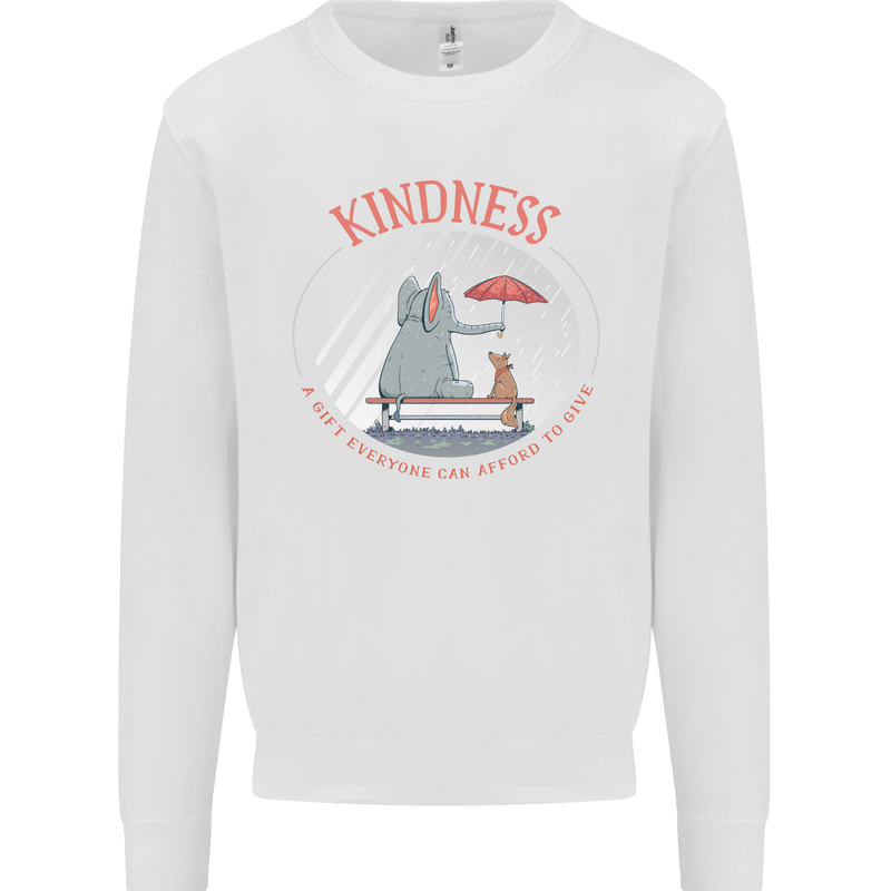 Kindness a Gift Funny Dog Elephant Mens Sweatshirt Jumper White
