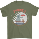 Kindness a Gift Funny Dog Elephant Mens T-Shirt Cotton Gildan Military Green