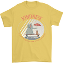 Kindness a Gift Funny Dog Elephant Mens T-Shirt Cotton Gildan Yellow
