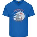Kindness a Gift Funny Dog Elephant Mens V-Neck Cotton T-Shirt Royal Blue