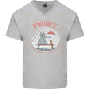 Kindness a Gift Funny Dog Elephant Mens V-Neck Cotton T-Shirt Sports Grey