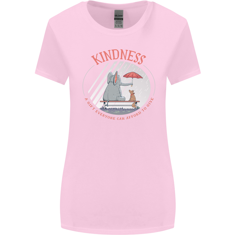 Kindness a Gift Funny Dog Elephant Womens Wider Cut T-Shirt Light Pink