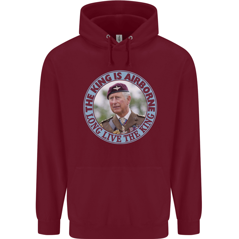 King Airborne Mens 80% Cotton Hoodie Maroon