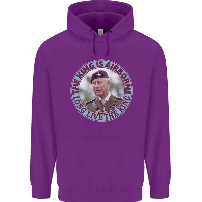 King Airborne Mens 80% Cotton Hoodie Purple