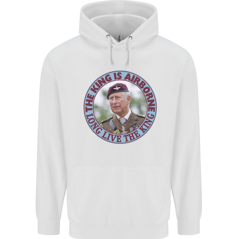 King Airborne Mens 80% Cotton Hoodie White