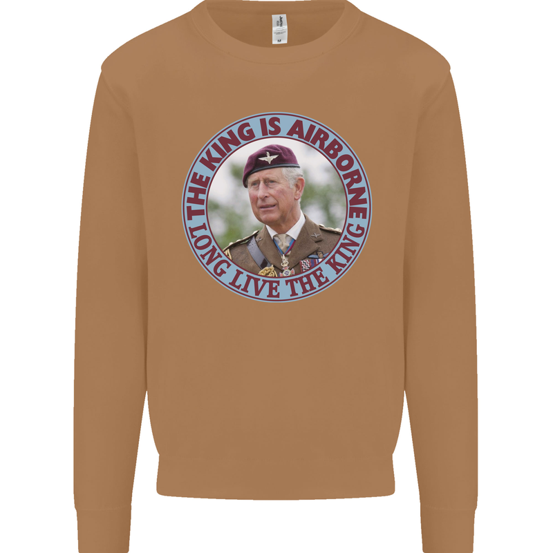 King Airborne Mens Sweatshirt Jumper Caramel Latte
