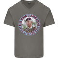 King Airborne Mens V-Neck Cotton T-Shirt Charcoal