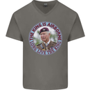 King Airborne Mens V-Neck Cotton T-Shirt Charcoal