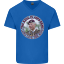 King Airborne Mens V-Neck Cotton T-Shirt Royal Blue