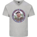 King Airborne Mens V-Neck Cotton T-Shirt Sports Grey