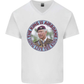 King Airborne Mens V-Neck Cotton T-Shirt White