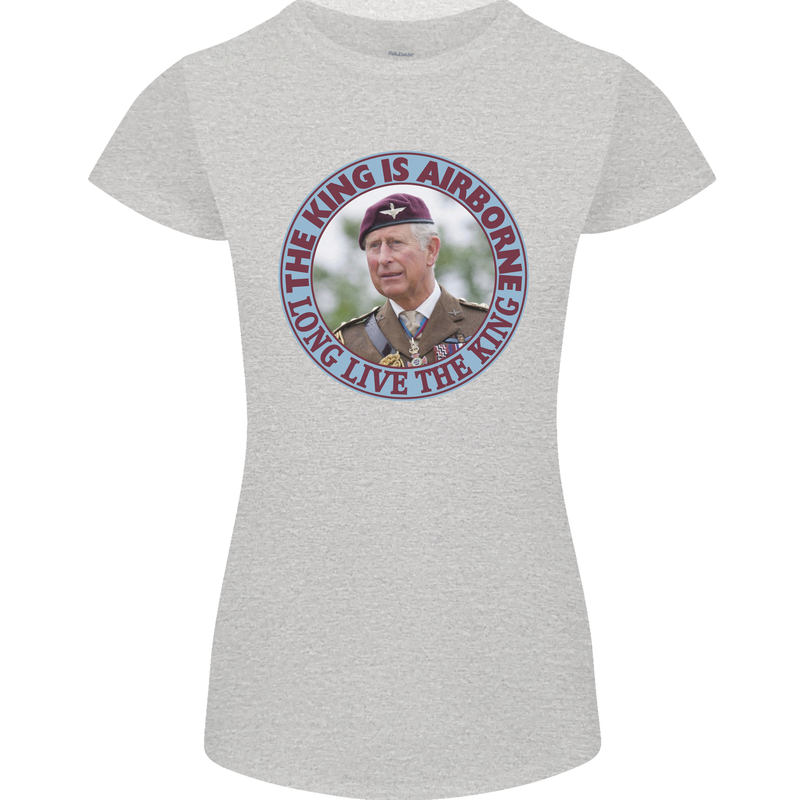 King Airborne Womens Petite Cut T-Shirt Sports Grey