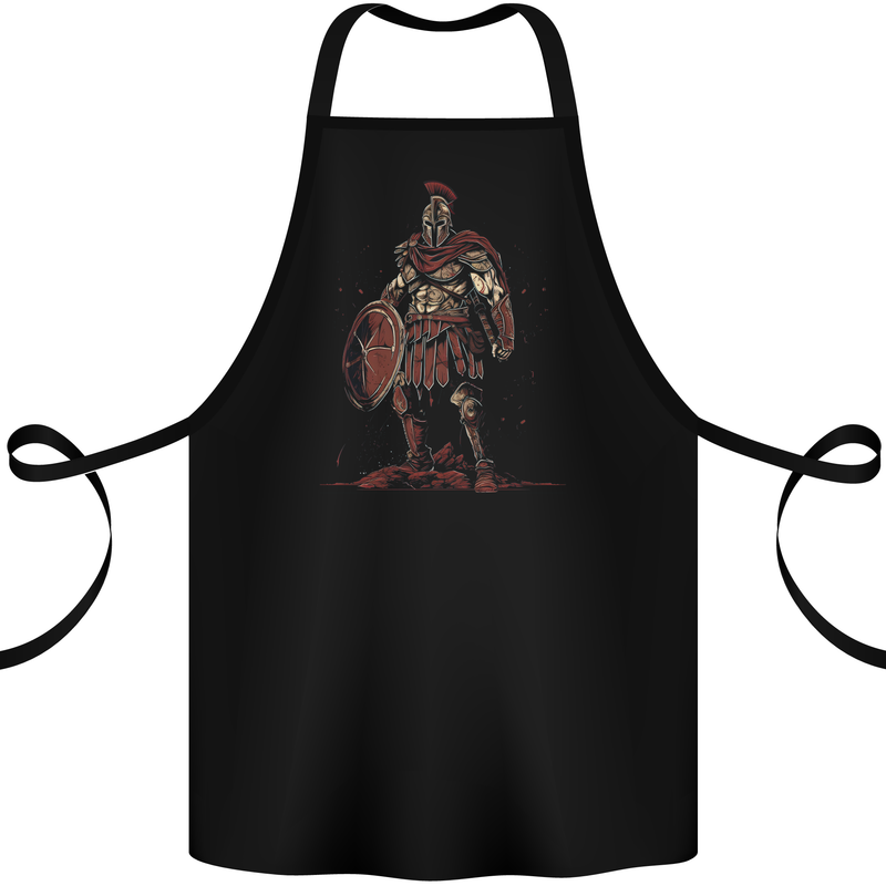 King Leonidas Spartan Warrior Gym Bodybuilding Cotton Apron 100% Organic Black