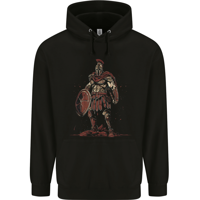 King Leonidas Spartan Warrior Gym Bodybuilding Mens 80% Cotton Hoodie Black