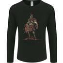 King Leonidas Spartan Warrior Gym Bodybuilding Mens Long Sleeve T-Shirt Black