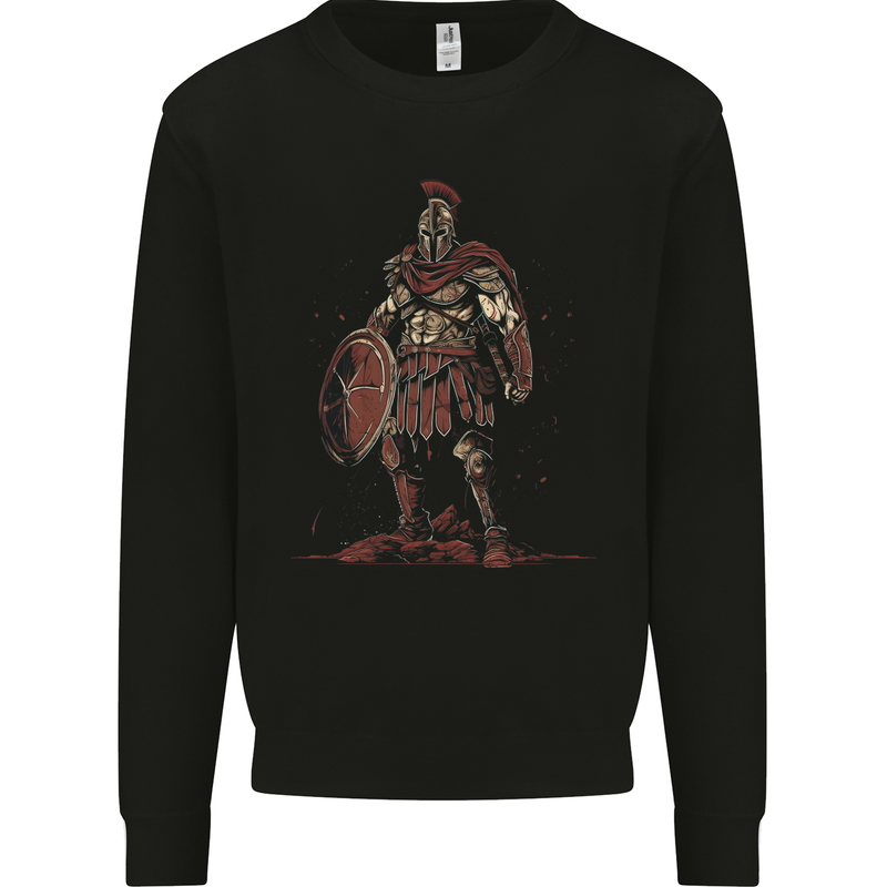 King Leonidas Spartan Warrior Gym Bodybuilding Mens Sweatshirt Jumper Black