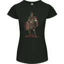 King Leonidas Spartan Warrior Gym Bodybuilding Womens Petite Cut T-Shirt Black