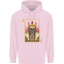 King Playing Card Gothic Skull Poker Childrens Kids Hoodie Light Pink