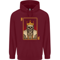 King Playing Card Gothic Skull Poker Childrens Kids Hoodie Maroon