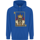 King Playing Card Gothic Skull Poker Childrens Kids Hoodie Royal Blue