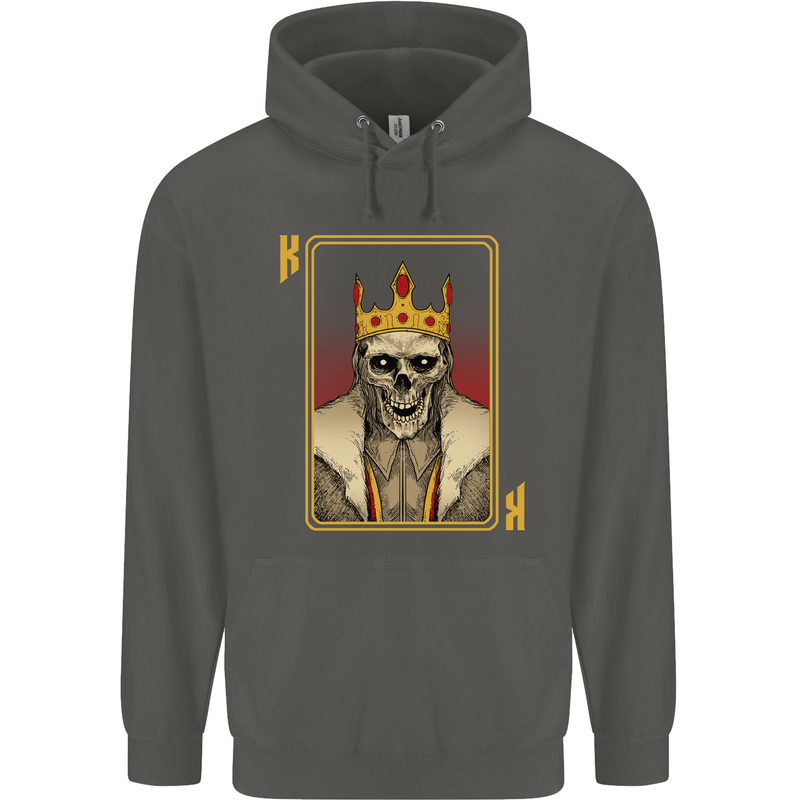 King Playing Card Gothic Skull Poker Childrens Kids Hoodie Storm Grey