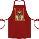 King Playing Card Gothic Skull Poker Cotton Apron 100% Organic Maroon
