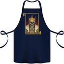 King Playing Card Gothic Skull Poker Cotton Apron 100% Organic Navy Blue