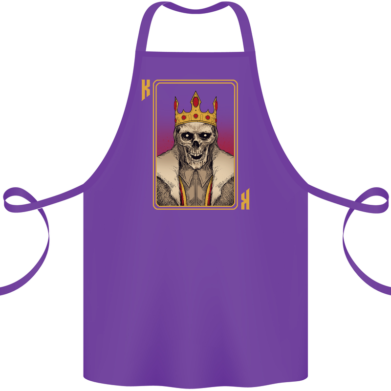King Playing Card Gothic Skull Poker Cotton Apron 100% Organic Purple