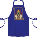 King Playing Card Gothic Skull Poker Cotton Apron 100% Organic Royal Blue