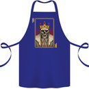 King Playing Card Gothic Skull Poker Cotton Apron 100% Organic Royal Blue