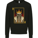 King Playing Card Gothic Skull Poker Kids Sweatshirt Jumper Black