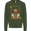 King Playing Card Gothic Skull Poker Kids Sweatshirt Jumper Forest Green