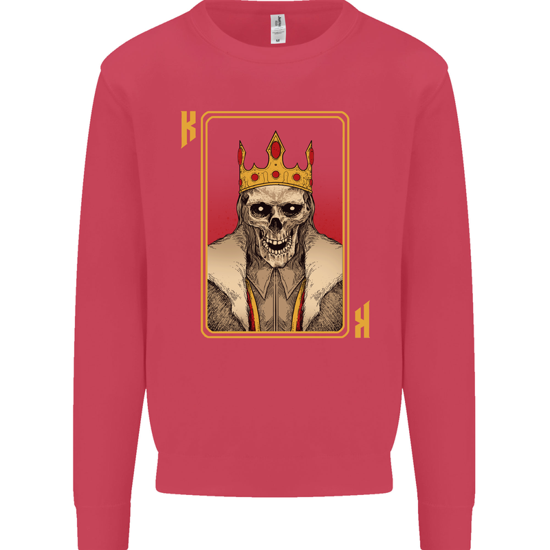 King Playing Card Gothic Skull Poker Kids Sweatshirt Jumper Heliconia